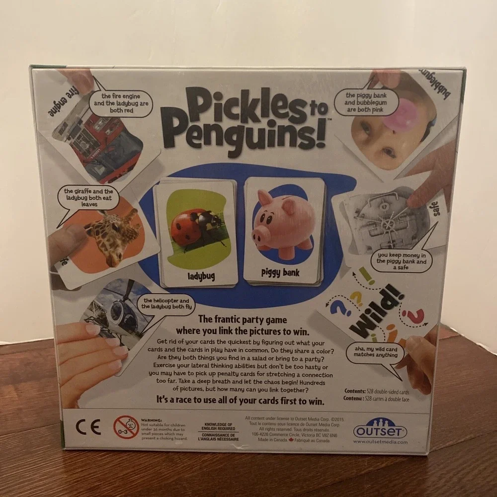 Pickles To Penguins‎ Board Game Quick Thinking Picture Link Family Party Game
